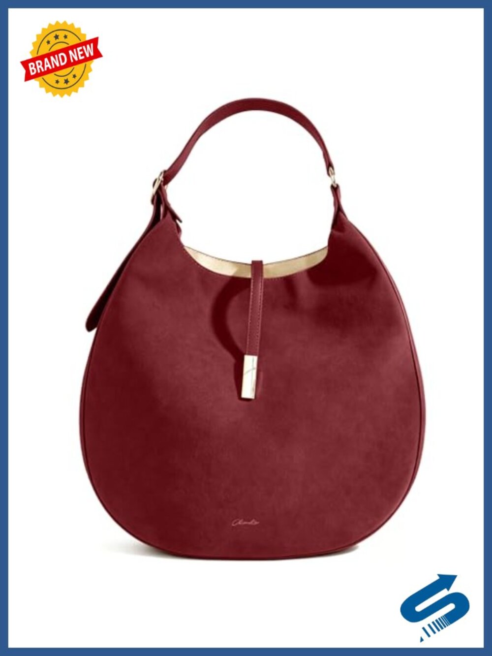 Chinllo Women's Faux Leather Hobo Shoulder Bag Snap Closure Adjustable Strap